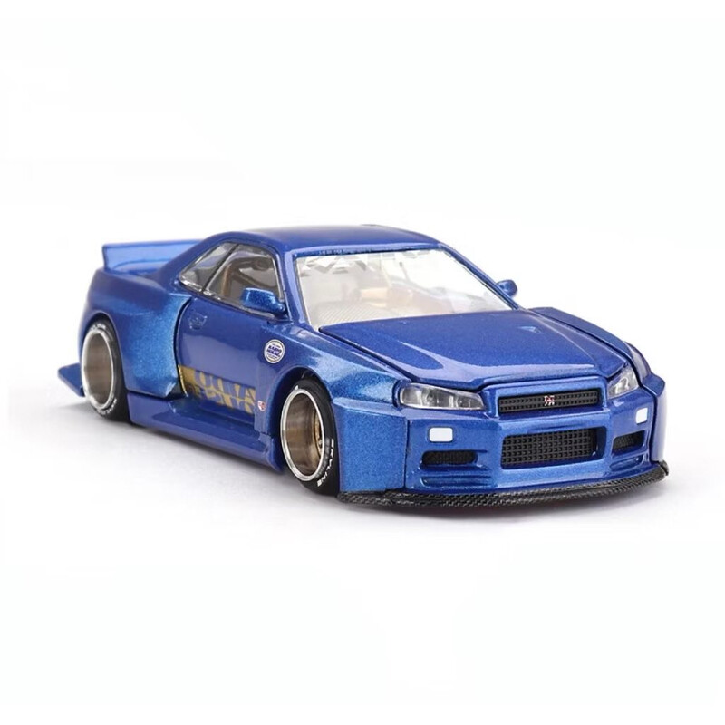 Mini GT x Kaido House 1/64 - Nissan Skyline GT-R (R34) Bleu